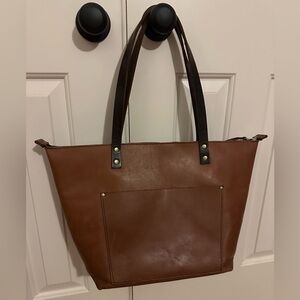 Portland Brown Leather medium Tote Bag